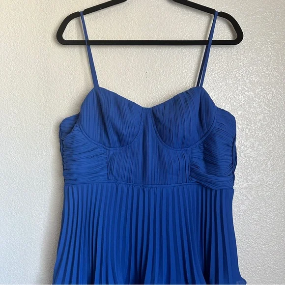 NWOT Lulu's Cascading Crush Cobalt Blue Tiered Bustier Midi Dress Sz XL NWOT Lulu's Cascading Crush Cobalt Blue Tiered Bustier Midi Dress Sz XL
